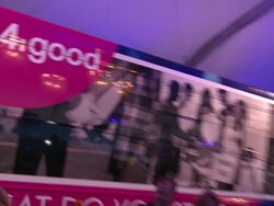 ATMOSPHERE - Signage & media of The Gillette Leading Man Cam At unite4:humanity Presented By unite4:good And Variety And Sponsored By Gillette Stock Footage