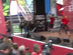 ATMOSPHERE: Jack Lalane performers at the 14th Annual NY EIF Revlon Run/Walk Stock Footage