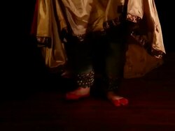 Woman performing Kathak dance on the stage  Stock Footage