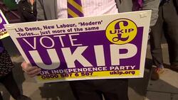 UKIP supporters and Remain protesters outside pub News Clip