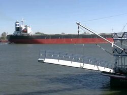 Large Freighter in Mississippi River in New Orleans Stock Footage