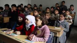 Elementary School in Aleppo, Syria Stock Footage
