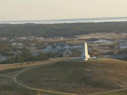 WS AERIAL ZI View of Kitty Hawk Wright Brothers Memorial / North Carolina, United States Stock Footage