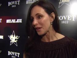 INTERVIEW - Madeleine Stowe on relief efforts in Haiti and being at the event at the Hollywood Domino & Bovet 1822 Gala Benefiting Artists For Peace And Justice on 2/21/13 in West Hollywood, CA Stock Footage
