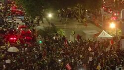 Anti-government protesters gather near Copacabana stage after Pope Francis leaves Instructional Video