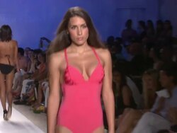 Models walk the runway during the Luxe by Lisa Vogel swimwear 2012 show Stock Footage