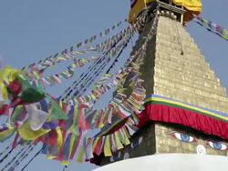 HD Video The Buddhist stupa of Boudhanath, Kathmandu Nepal Stock Footage
