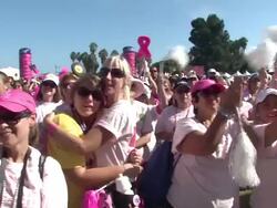 Seventh Annual Los Angeles Avon Walk for Breast Cancer Stock Footage