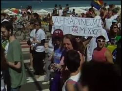 Protest against Iranian president's upcoming visit News Clip