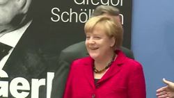CLEAN : Merkel joins Schroeder for launch of biography on ex-Chancellor News Clip