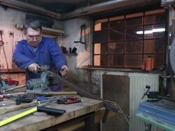 HD DOLLY: Toolmaker Drilling A Hole Stock Footage