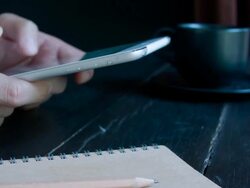 Man holding and touching digital tablet Stock Footage