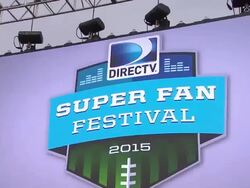 ATMOSPHERE - Signage and location at DIRECTV Continues To Dominate Super Bowl Week With First Ever DIRECTV Super Fan Festival - Night One Stock Footage
