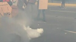 CLEAN : Protesters and security forces in violent face off in Caracas News Clip