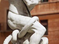 Neptune Statue Masterpiece in Rome Stock Footage