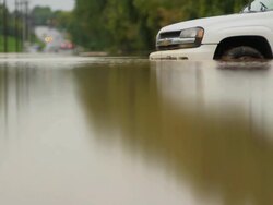 White Car Front End Stranded Stock Footage