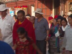 MS Bustling crowd in city street  / Kathmandu, Central, Nepal Stock Footage