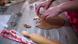 woman making gingerbread and cookies Stock Footage