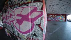 Urban art covers a wall. Stock Footage