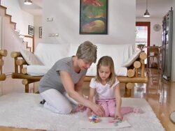 HD: Happy Playful Little Girl With Grandmother Stock Footage