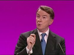 Lord Peter Mandelson speech to The Labour Party Conference 2009 Stock Footage