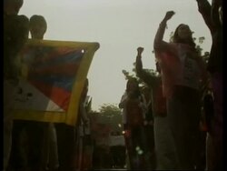 Tibetan refugees protest agaisnt Wen visit to US News Clip