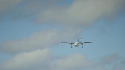 Propeller plane flying above CAM Stock Footage