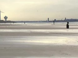 Antony Gormley's Another Place Art work on Crosby Beach News Clip