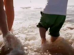 Family on the Beach Stock Footage