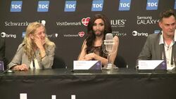 CLEAN : Austrian bearded drag queen wins Eurovision song contest News Clip
