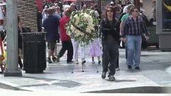 Wreath of flowers placed at Cooper's star on the Hollywood Walk of Fame News Clip
