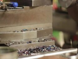 Operating the Industrial Lathe Stock Footage