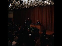 UPITN 5 11 77 LEVESQUE PRESS CONFERNCE News Clip