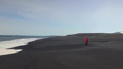Young athlete woman running at the Iceland. Stock Footage