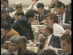 JAPAN: KYOTO: CLIMATE CHANGE CONVENTION: ACTIVISTS POSE AS LEADERS Instructional Video