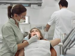 HD DOLLY: Dentist Examining Boy's Teeth Stock Footage
