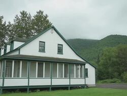 A house near a forest of hardwood Stock Footage