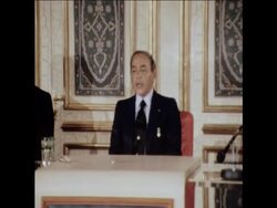 UPITN 11 7 80 KING HASSAN OF MOROCCO GIVES PRESS CONFERENCE News Clip