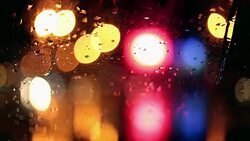 Light Reflection, City, Lights, Rain Stock Footage