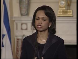 Israeli FM Tzipi Livni holds talks with Sec of State Rice, comments on cartoon demos News Clip