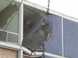 Wrecking Ball Demolishing The Purple Hotel Stock Footage