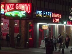 Neon signs of Canal Street bars in New Orleans Stock Footage