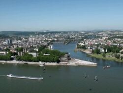 WS View of city / Koblenz, Rhineland-Palatinate, Germany Stock Footage