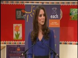 The Duchess of Cambridge visited a children's hospice in Ipswich, England on Monday, where she made her first public speech. News Clip