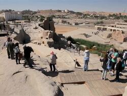 TOURISTS VIEW THE UNFINISHED OBELISK Stock Footage