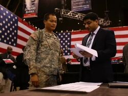 Job Fair For Veterans And Military Spouses Held In New York City Stock Footage