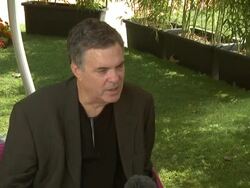 Amos Gitai at Lullaby To My Father & Carmel Interview: 69th Venice Film Festival on 9/2/12 in Venice, Italy. Stock Footage