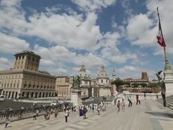 view on Piazza Venezia from Vittorio Emanuele Monument Stock Footage