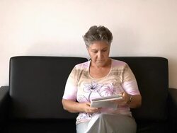 Old Woman and Backache Stock Footage