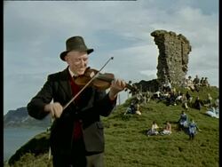 Man playing Violin, Northern Ireland, Northern Ireland Stock Footage